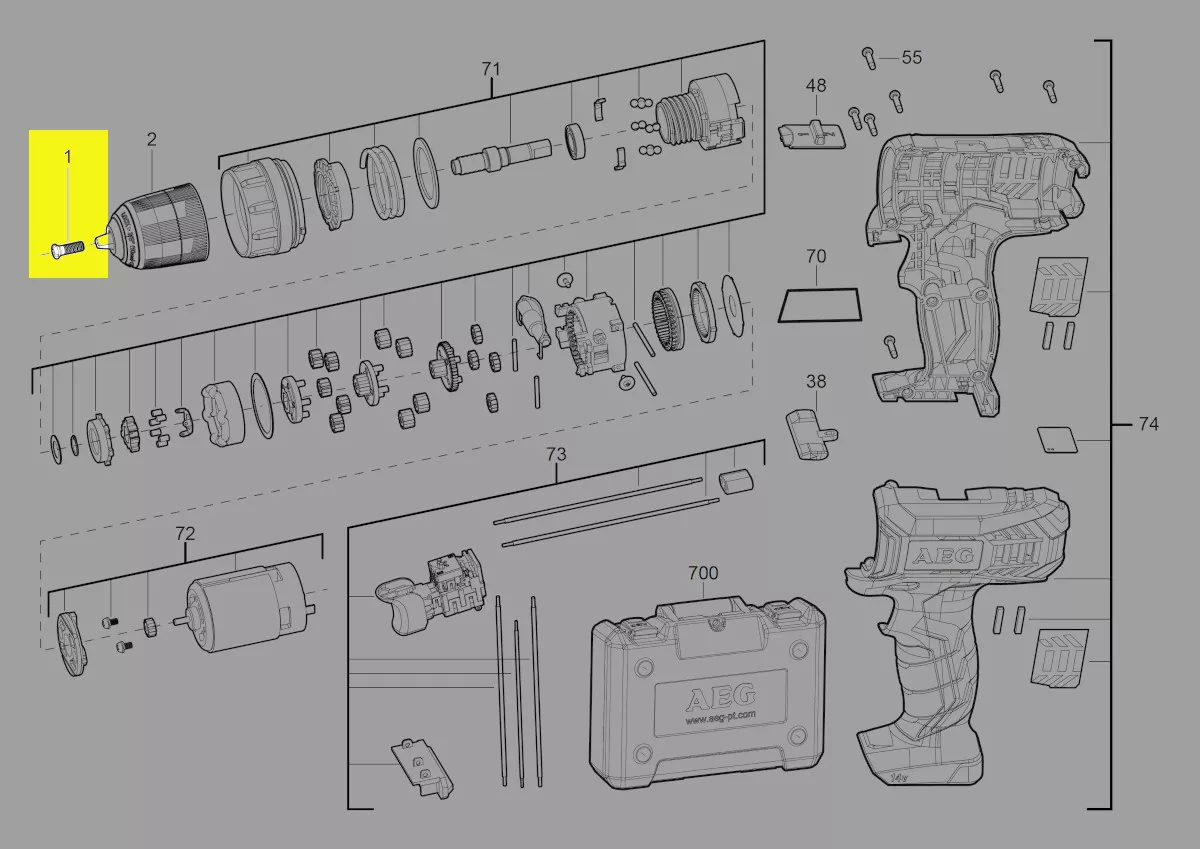 Vis fixation mandrin réf. 4931454087 AEG